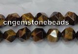 CNG937 15 inches 10mm faceted nuggets yellow tiger eye beads