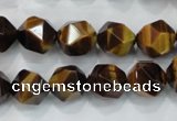 CNG938 15 inches 12mm faceted nuggets yellow tiger eye beads