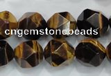 CNG940 15 inches 16mm faceted nuggets yellow tiger eye beads