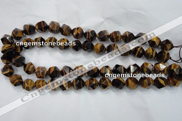 CNG940 15 inches 16mm faceted nuggets yellow tiger eye beads