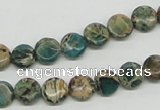 CNI07 16 inches 8mm flat round natural imperial jasper beads wholesale