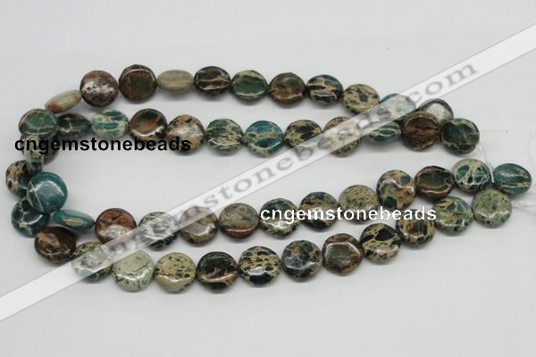 CNI09 16 inches 16mm flat round natural imperial jasper beads wholesale