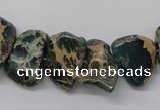 CNI20 16 inches 15*12mm nuggets natural imperial jasper chip beads