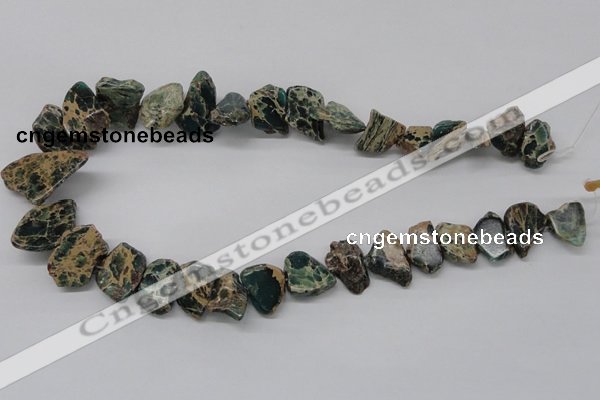 CNI20 16 inches 15*12mm nuggets natural imperial jasper chip beads