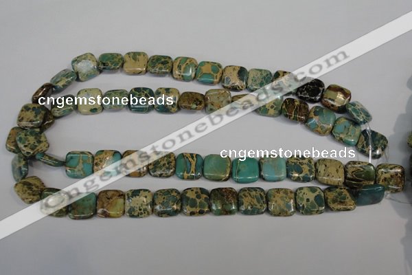 CNI25 15.5 inches 14*14mm square natural imperial jasper beads