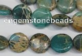 CNI30 15.5 inches 14mm flat round natural imperial jasper beads