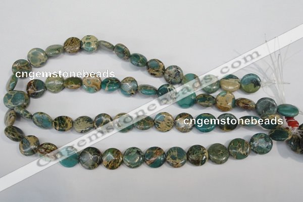 CNI30 15.5 inches 14mm flat round natural imperial jasper beads