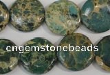 CNI31 15.5 inches 20mm flat round natural imperial jasper beads