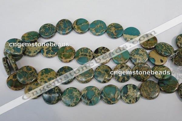 CNI32 15.5 inches 22mm flat round natural imperial jasper beads