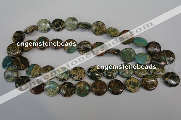 CNI34 15.5 inches 18mm flat round natural imperial jasper beads