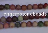 CNI360 15.5 inches 4mm round matte imperial jasper beads wholesale