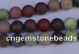 CNI361 15.5 inches 6mm round matte imperial jasper beads wholesale