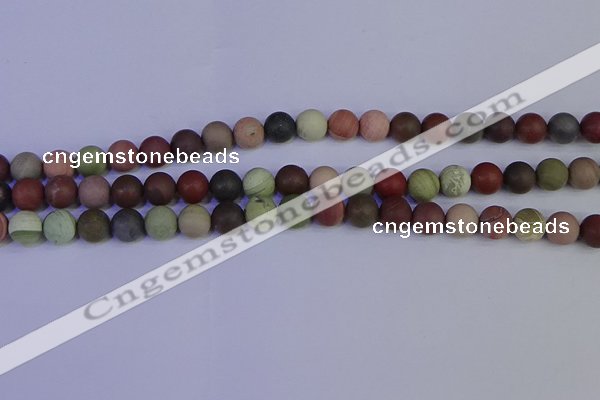 CNI362 15.5 inches 8mm round matte imperial jasper beads wholesale