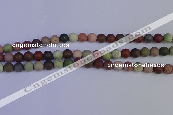 CNI363 15.5 inches 10mm round matte imperial jasper beads wholesale