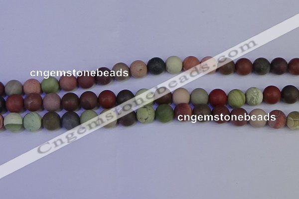 CNI364 15.5 inches 12mm round matte imperial jasper beads wholesale