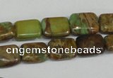 CNI39 15.5 inches 6*8mm rectangle natural imperial jasper beads