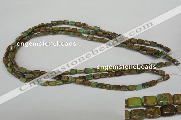 CNI39 15.5 inches 6*8mm rectangle natural imperial jasper beads