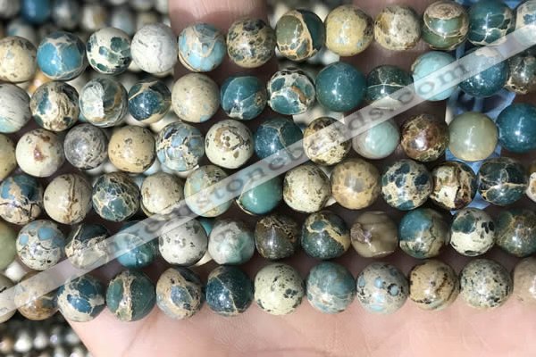 CNI402 15.5 inches 8mm round blue impression jasper beads