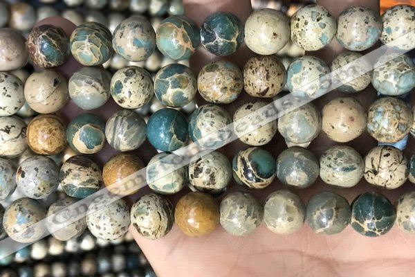 CNI403 15.5 inches 10mm round blue impression jasper beads