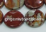 CNJ01 15.5 inches 25mm faceted coin natural noreena jasper beads