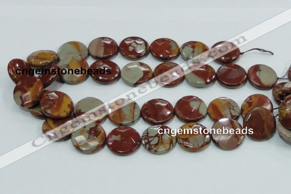 CNJ01 15.5 inches 25mm faceted coin natural noreena jasper beads