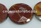 CNJ02 15.5 inches 40mm faceted coin natural noreena jasper beads