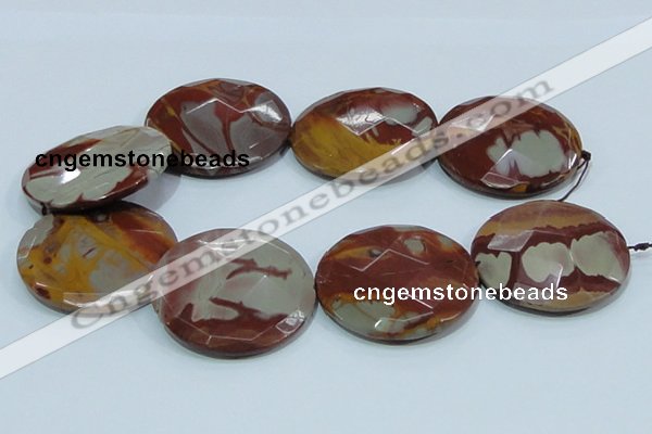 CNJ03 15.5 inches 50mm faceted coin natural noreena jasper beads