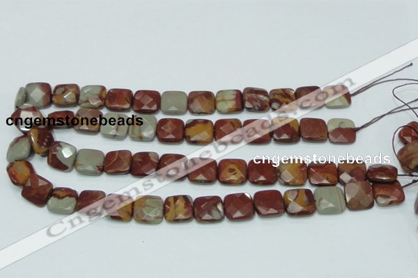 CNJ15 15.5 inches 15*15mm faceted square natural noreena jasper beads