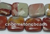 CNJ16 15.5 inches 20*20mm faceted square natural noreena jasper beads