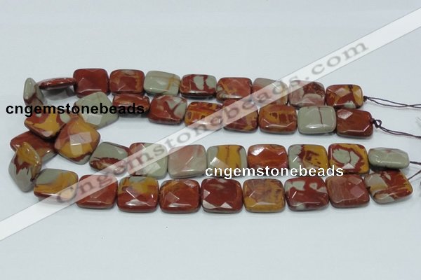 CNJ16 15.5 inches 20*20mm faceted square natural noreena jasper beads