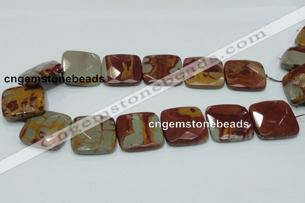 CNJ17 15.5 inches 30*30mm faceted square natural noreena jasper beads