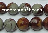 CNJ18 15.5 inches 14mm faceted round natural noreena jasper beads