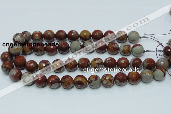 CNJ19 15.5 inches 16mm faceted round natural noreena jasper beads