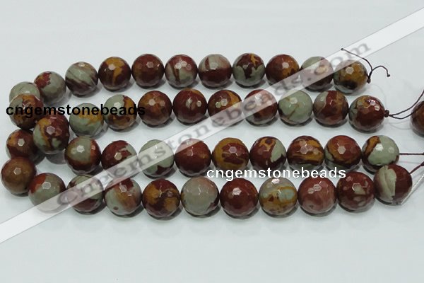 CNJ20 15.5 inches 18mm faceted round natural noreena jasper beads