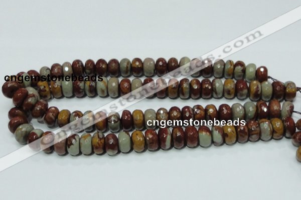 CNJ23 15.5 inches 8*14mm faceted rondelle natural noreena jasper beads