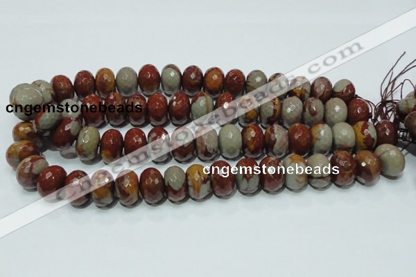 CNJ25 15.5 inches 12*18mm faceted rondelle natural noreena jasper beads