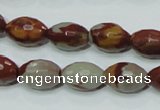 CNJ28 15.5 inches 10*14mm faceted rice natural noreena jasper beads