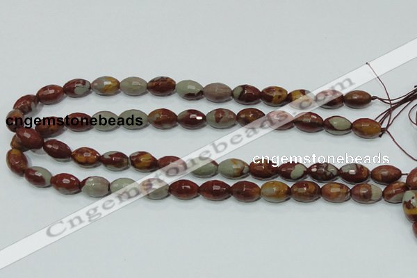 CNJ28 15.5 inches 10*14mm faceted rice natural noreena jasper beads