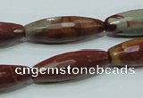 CNJ30 15.5 inches 10*30mm faceted rice natural noreena jasper beads