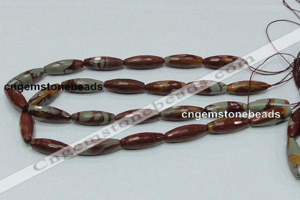 CNJ30 15.5 inches 10*30mm faceted rice natural noreena jasper beads