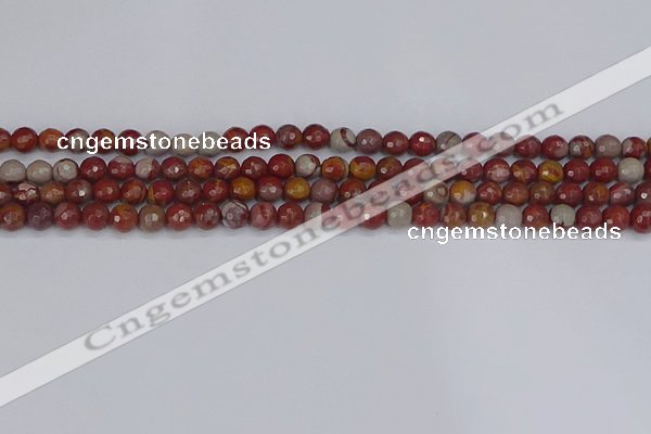 CNJ308 15.5 inches 4mm faceted round noreena jasper beads