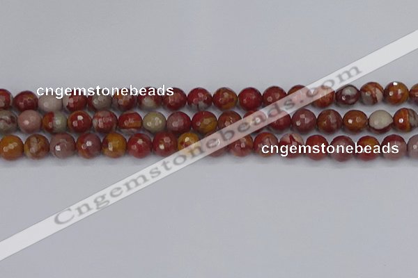 CNJ310 15.5 inches 8mm faceted round noreena jasper beads