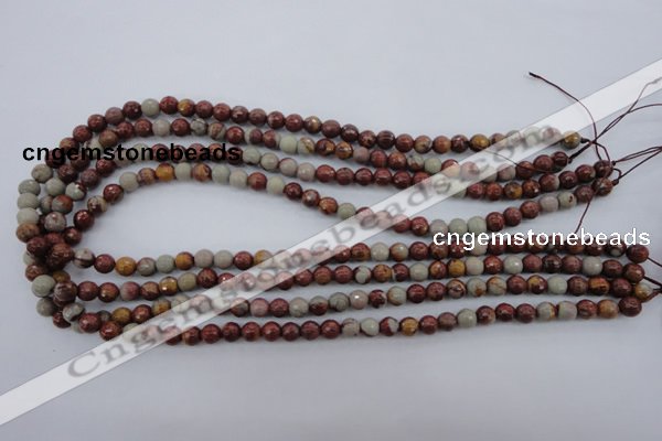 CNJ36 15.5 inches 6mm faceted round noreena jasper beads