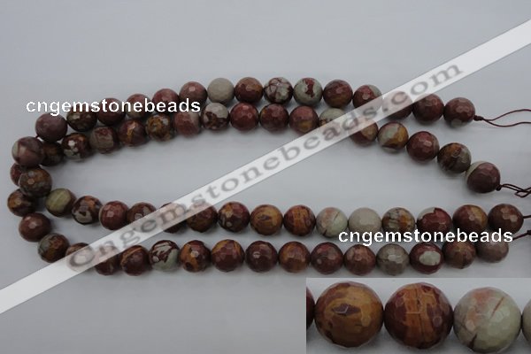 CNJ38 15.5 inches 12mm faceted round noreena jasper beads wholesale