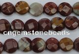 CNJ41 15.5 inches 10mm faceted coin noreena jasper beads