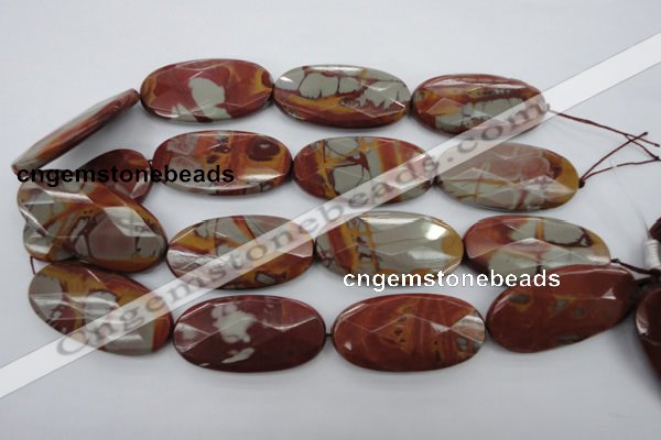 CNJ53 15.5 inches 25*50mm faceted oval noreena jasper beads