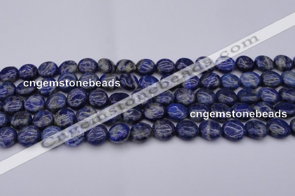 CNL1105 15.5 inches 10mm flat round lapis lazuli gemstone beads