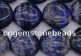 CNL1108 15.5 inches 16mm flat round lapis lazuli gemstone beads