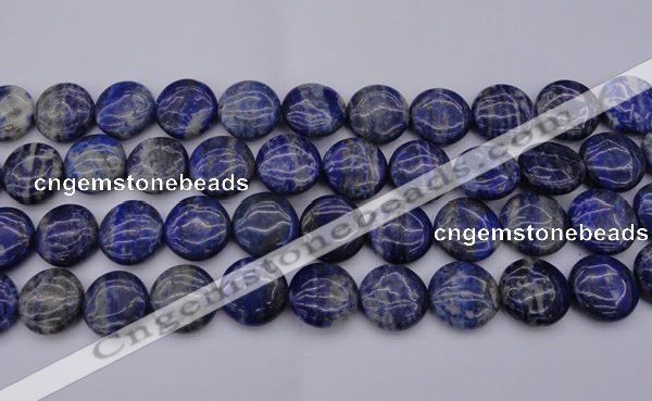 CNL1109 15.5 inches 18mm flat round lapis lazuli gemstone beads