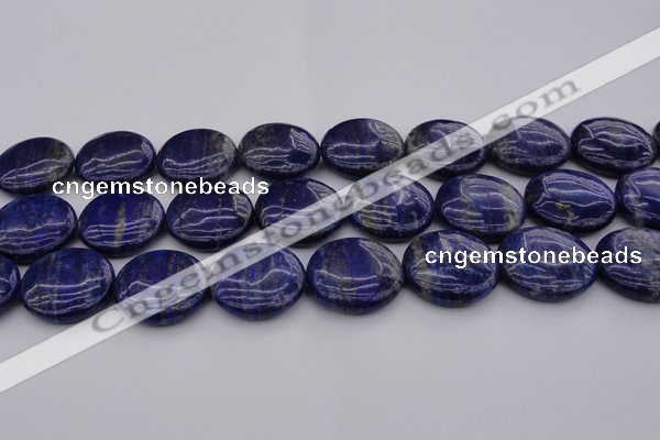 CNL1111 15.5 inches 25mm flat round lapis lazuli gemstone beads